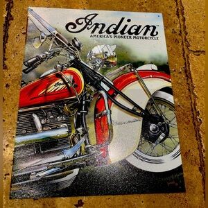Indian America’s Pioneer Motorcycle Vintage Style Tin Sign